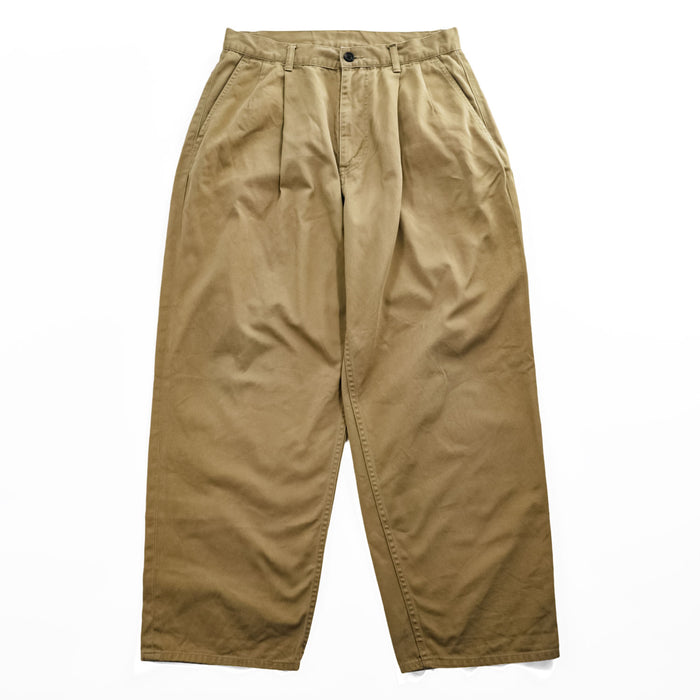 Graphpaper Japan Made Chino Pants M Beige Wide 2-Tuck Pleated GU191-40048B