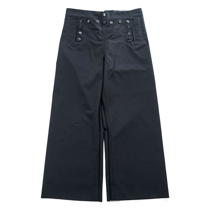 DSCP Quarterdeck Collection Omega Apparel US Navy Sailor Pants 36R Black Lace Up Back 13 Button Wide Leg