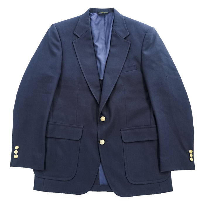 TOWNCRAFT 90s Vintage USA-Made Tailored Jacket Blazer, Size L, Navy, Gold Buttons