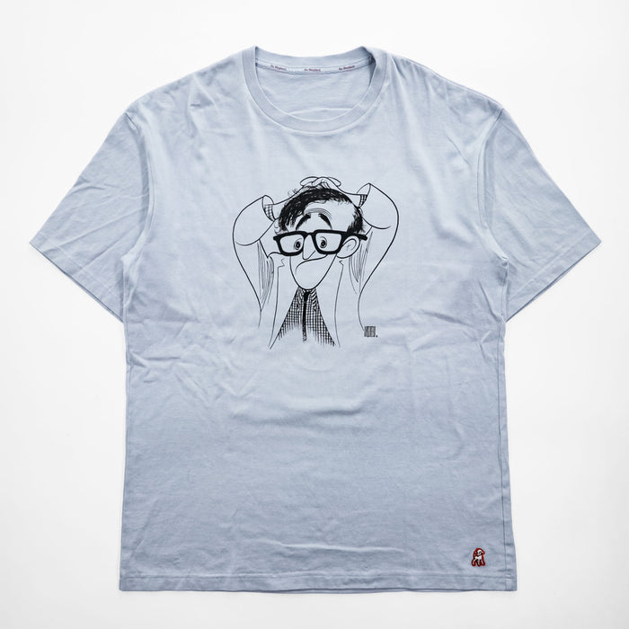 UNDERCOVER The Shepherd Al Hirschfeld Graphic Print T-Shirt Light Blue Size 4 Made in Japan