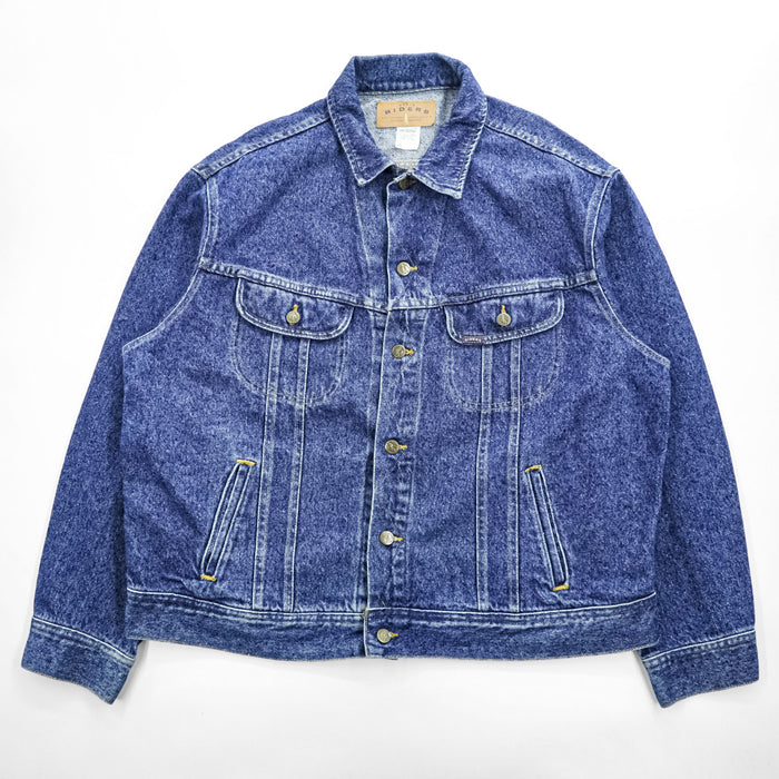 Denim Riders Made in USA 90s Vintage Denim Trucker Jacket XL Indigo Blue