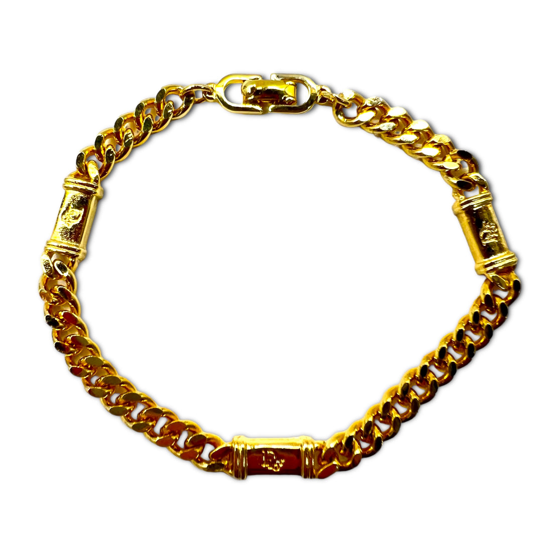Christian Dior Made in Germany Curb Chain Bracelet Gold GERMANY Stamp
