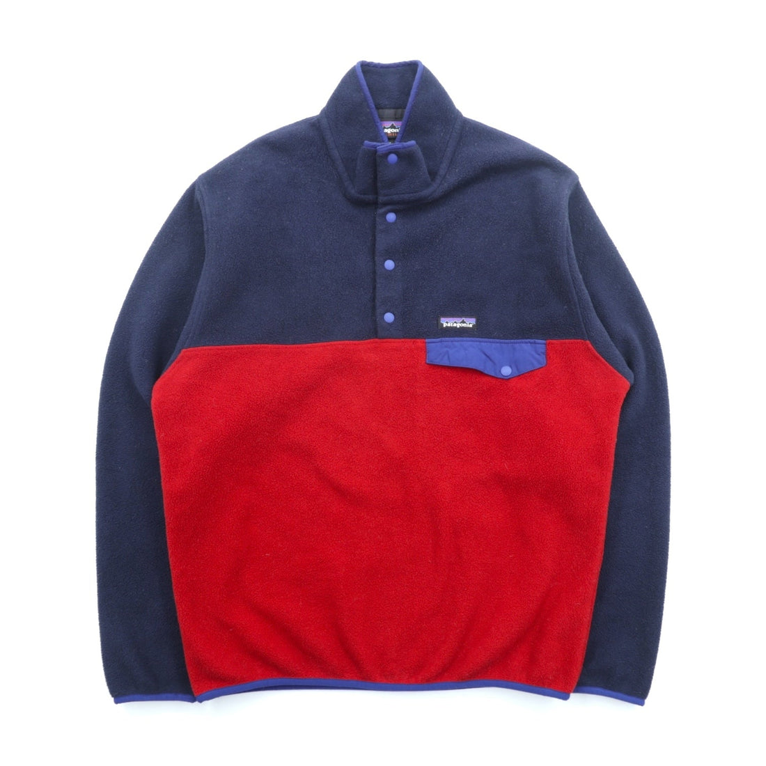 Patagonia Synchilla Snap-T Pullover Fleece Jacket, Medium, Navy, Bi-Color, Lightweight, 25580