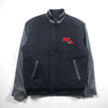 NORTH END Varsity Jacket, Size M, Black, with Leather Sleeves, Quilted Lining, and Padded One Point Embroidery