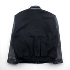NORTH END Varsity Jacket, Size M, Black, with Leather Sleeves, Quilted Lining, and Padded One Point Embroidery