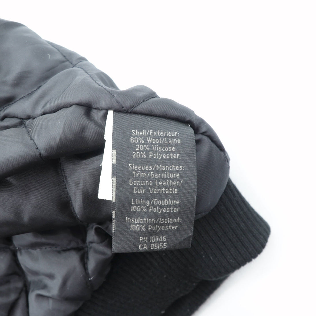NORTH END Varsity Jacket, Size M, Black, with Leather Sleeves, Quilted Lining, and Padded One Point Embroidery
