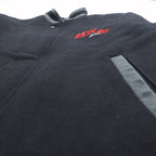 NORTH END Varsity Jacket, Size M, Black, with Leather Sleeves, Quilted Lining, and Padded One Point Embroidery