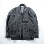 Carmina 90s Vintage Leather Jacket ダブルブレスト ショールカラー ブルゾン M ブラック シープレザー