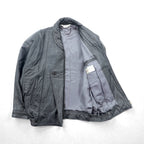Carmina 90s Vintage Leather Jacket ダブルブレスト ショールカラー ブルゾン M ブラック シープレザー