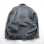 Carmina 90s Vintage Leather Jacket ダブルブレスト ショールカラー ブルゾン M ブラック シープレザー