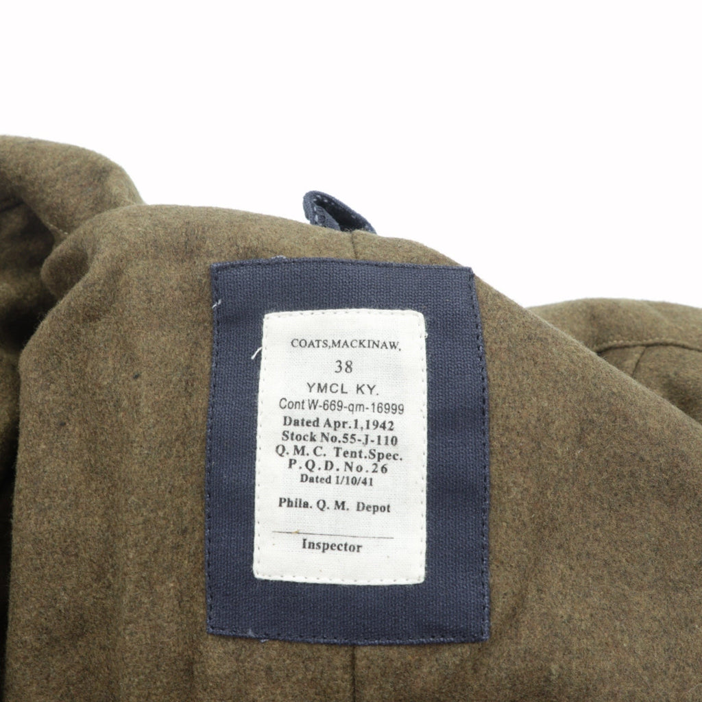 VINTAGE US ARMY Jeep Mackinaw Coat Military Jacket, Size M, Navy Cotton, 55-J-110, Replica, Deadstock, Unused