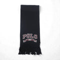 Polo Ralph Lauren College Logo Fringe Scarf/Stole in Black with Pony Embroidery, 1967