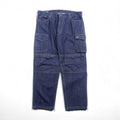 VINTAGE バギー カーゴ デニムパンツ ジーンズ XL ブルー コットン デニム WORKWEAR OUTDOOR 146700 濃紺 ダブルニー