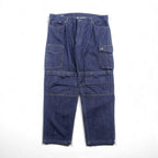VINTAGE バギー カーゴ デニムパンツ ジーンズ XL ブルー コットン デニム WORKWEAR OUTDOOR 146700 濃紺 ダブルニー