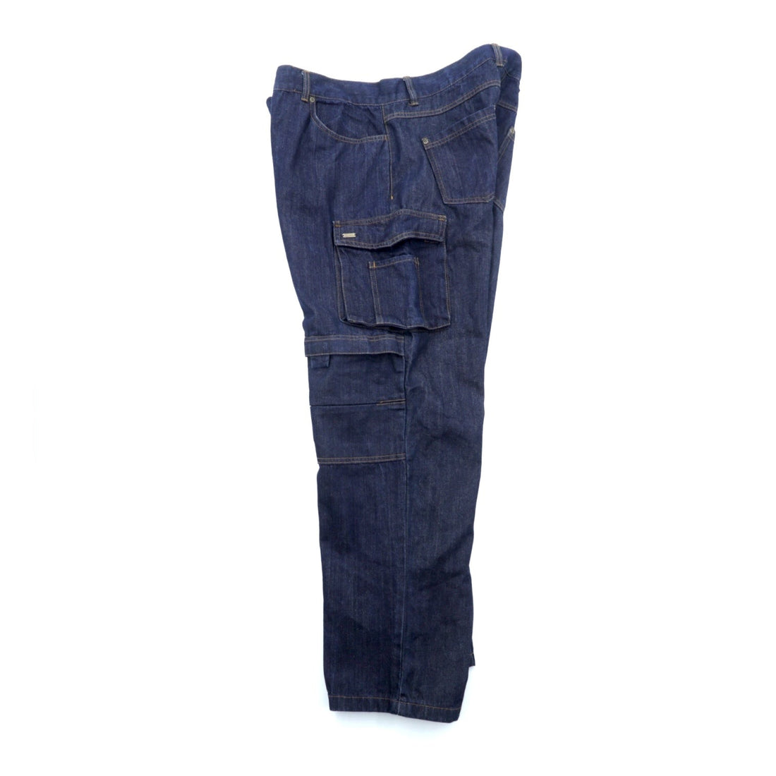 VINTAGE バギー カーゴ デニムパンツ ジーンズ XL ブルー コットン デニム WORKWEAR OUTDOOR 146700 濃紺 ダブルニー