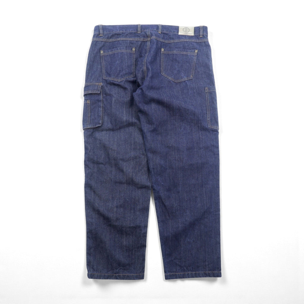VINTAGE バギー カーゴ デニムパンツ ジーンズ XL ブルー コットン デニム WORKWEAR OUTDOOR 146700 濃紺 ダブルニー