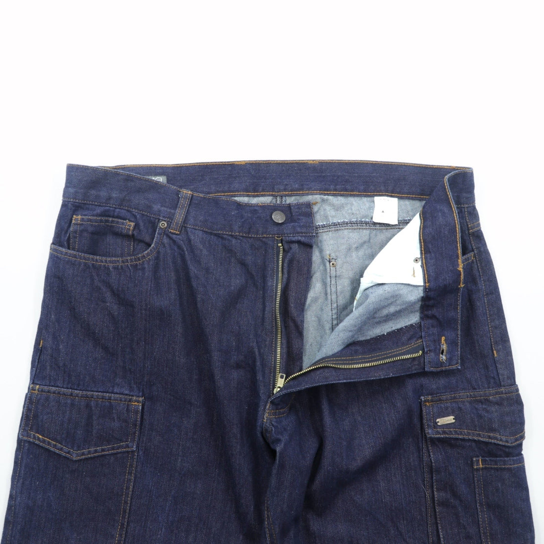 VINTAGE バギー カーゴ デニムパンツ ジーンズ XL ブルー コットン デニム WORKWEAR OUTDOOR 146700 濃紺 ダブルニー