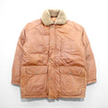 B'SPARE Cowhide Leather Jacket, XL, Camel Brown, Boa Collar, Paisley Lining