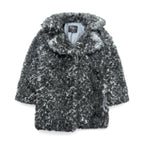 SOFT MACHINE Double-Breasted Acrylic Fur Half Coat, Size M, Gray