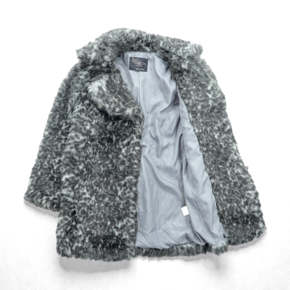 SOFT MACHINE Double-Breasted Acrylic Fur Half Coat, Size M, Gray