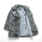SOFT MACHINE Double-Breasted Acrylic Fur Half Coat, Size M, Gray