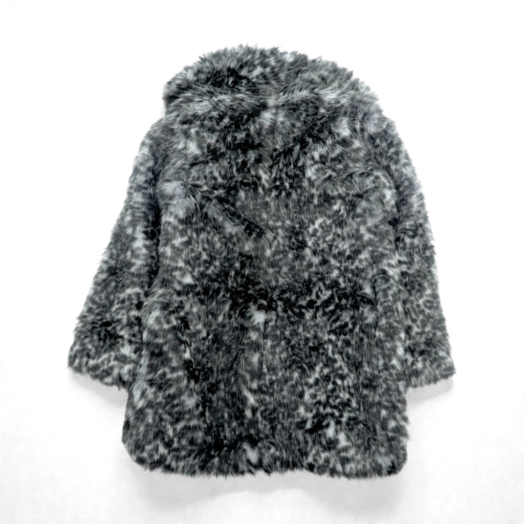 SOFT MACHINE Double-Breasted Acrylic Fur Half Coat, Size M, Gray