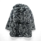 SOFT MACHINE Double-Breasted Acrylic Fur Half Coat, Size M, Gray