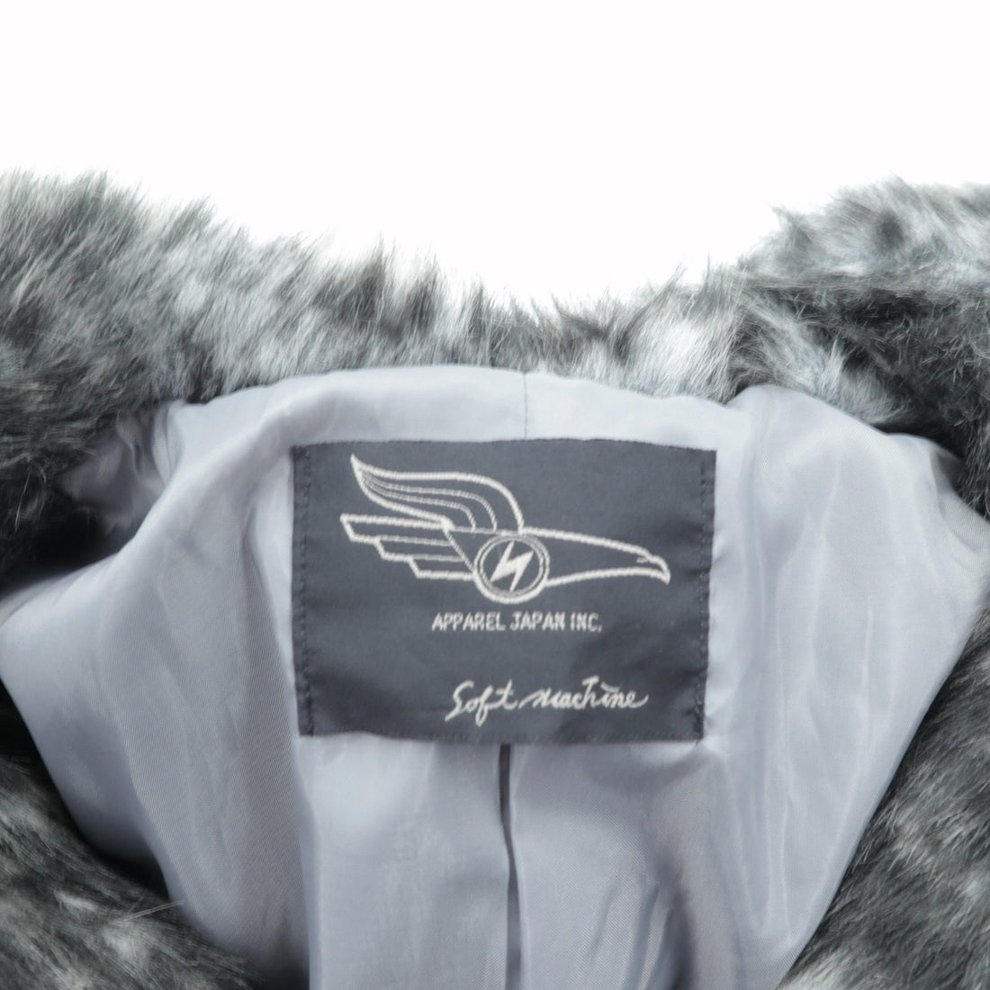 SOFT MACHINE Double-Breasted Acrylic Fur Half Coat, Size M, Gray