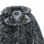 SOFT MACHINE Double-Breasted Acrylic Fur Half Coat, Size M, Gray