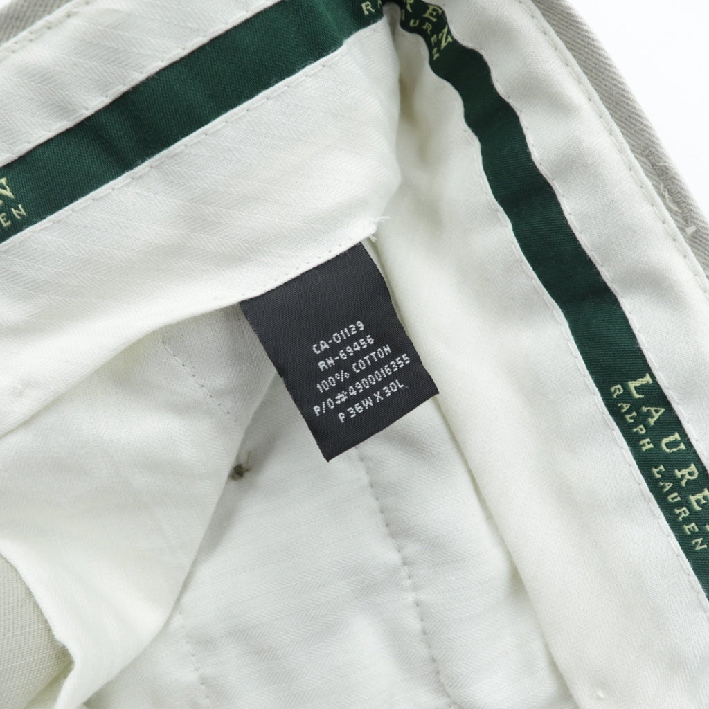 LAUREN RALPH LAUREN 90年代 2タック ワイド チノパンツ スラックス L ベージュ ダブルカフス