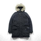 Polo Ralph Lauren N-3B Military Down Jacket, Size XS, Black Drawcord Performance, Removable Fur