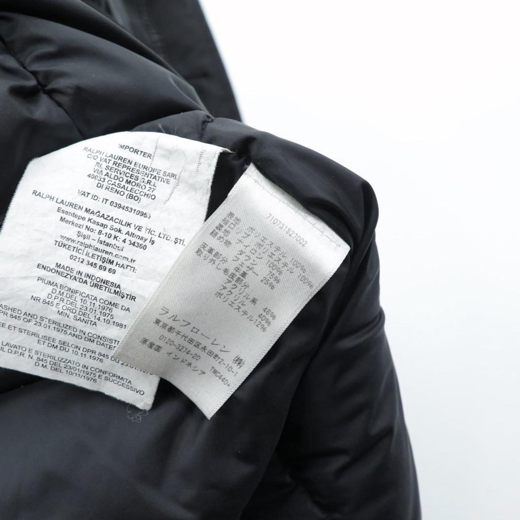 Polo Ralph Lauren N-3B Military Down Jacket, Size XS, Black Drawcord Performance, Removable Fur