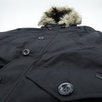 Polo Ralph Lauren N-3B Military Down Jacket, Size XS, Black Drawcord Performance, Removable Fur