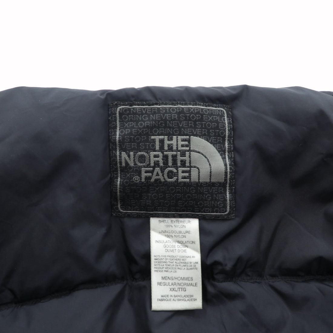 THE NORTH FACE 90s 600 Fill Power Nuptse Down Jacket 2XL Drawcord Black Stand Collar