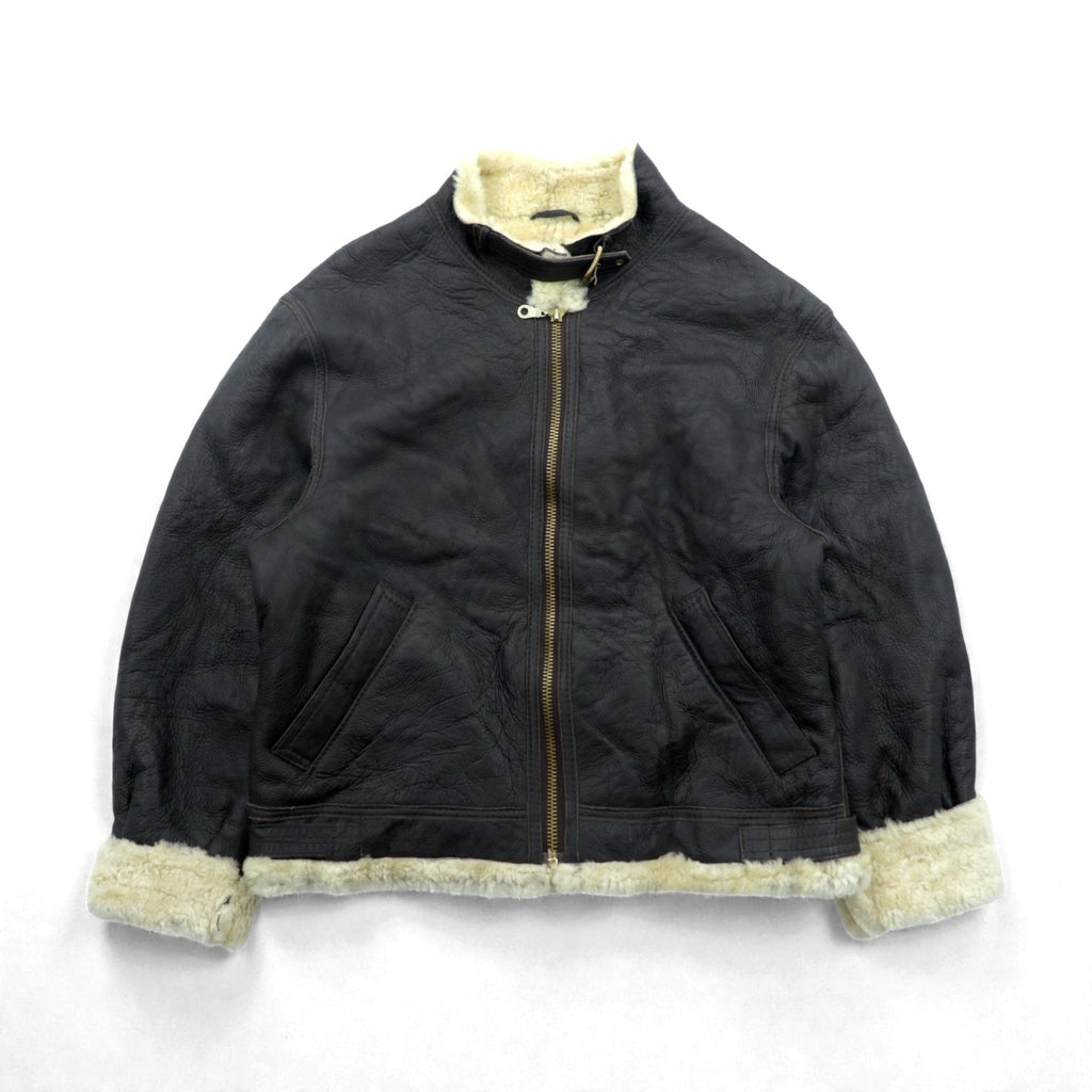US AIR FORCE 90s Aviation Co B-3 Shearling Flight Jacket シープスキン ムートン フライトジャケット XL ブラウン 羊革 ボア