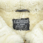 US AIR FORCE 90s Aviation Co B-3 Shearling Flight Jacket シープスキン ムートン フライトジャケット XL ブラウン 羊革 ボア