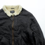 US AIR FORCE 90s Aviation Co B-3 Shearling Flight Jacket シープスキン ムートン フライトジャケット XL ブラウン 羊革 ボア
