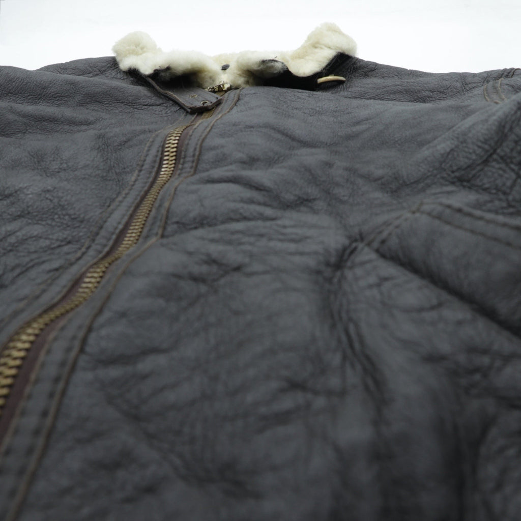 US AIR FORCE 90s Aviation Co B-3 Shearling Flight Jacket シープスキン ムートン フライトジャケット XL ブラウン 羊革 ボア