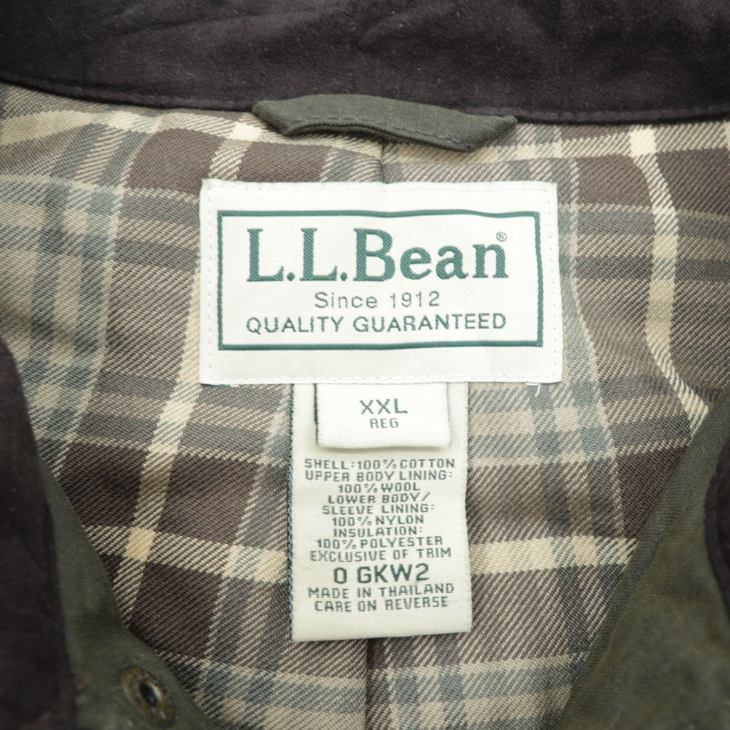 L.L.Bean 00s Oiled Jacket Thinsulate Padded Hunting Jacket, 2XL, Cotton, GKW2