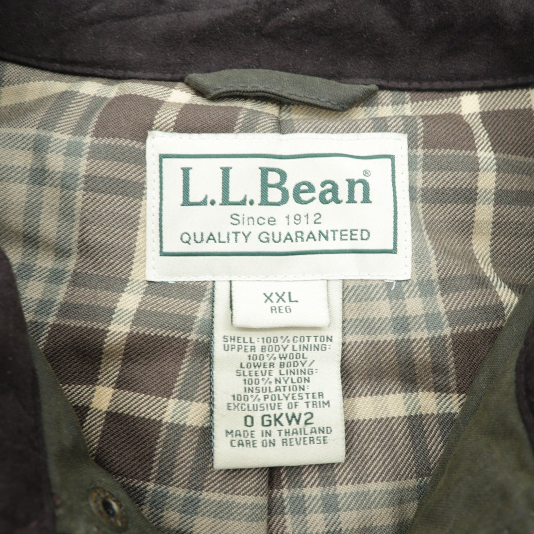 L.L.Bean 00s Oiled Jacket Thinsulate Padded Hunting Jacket, 2XL, Cotton, GKW2