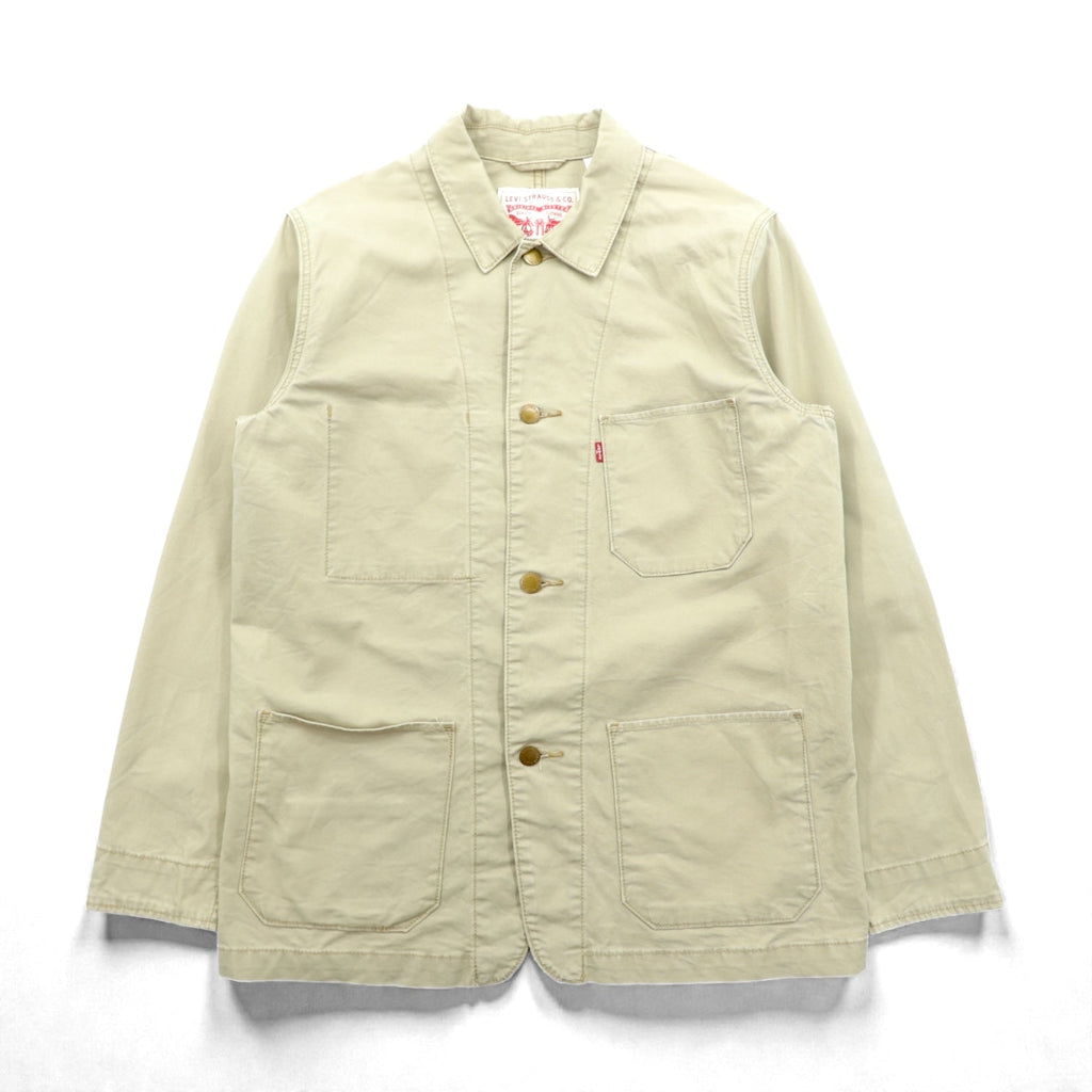 Levi's Engineer Coat Coverall L Beige Cotton Stretch 29655