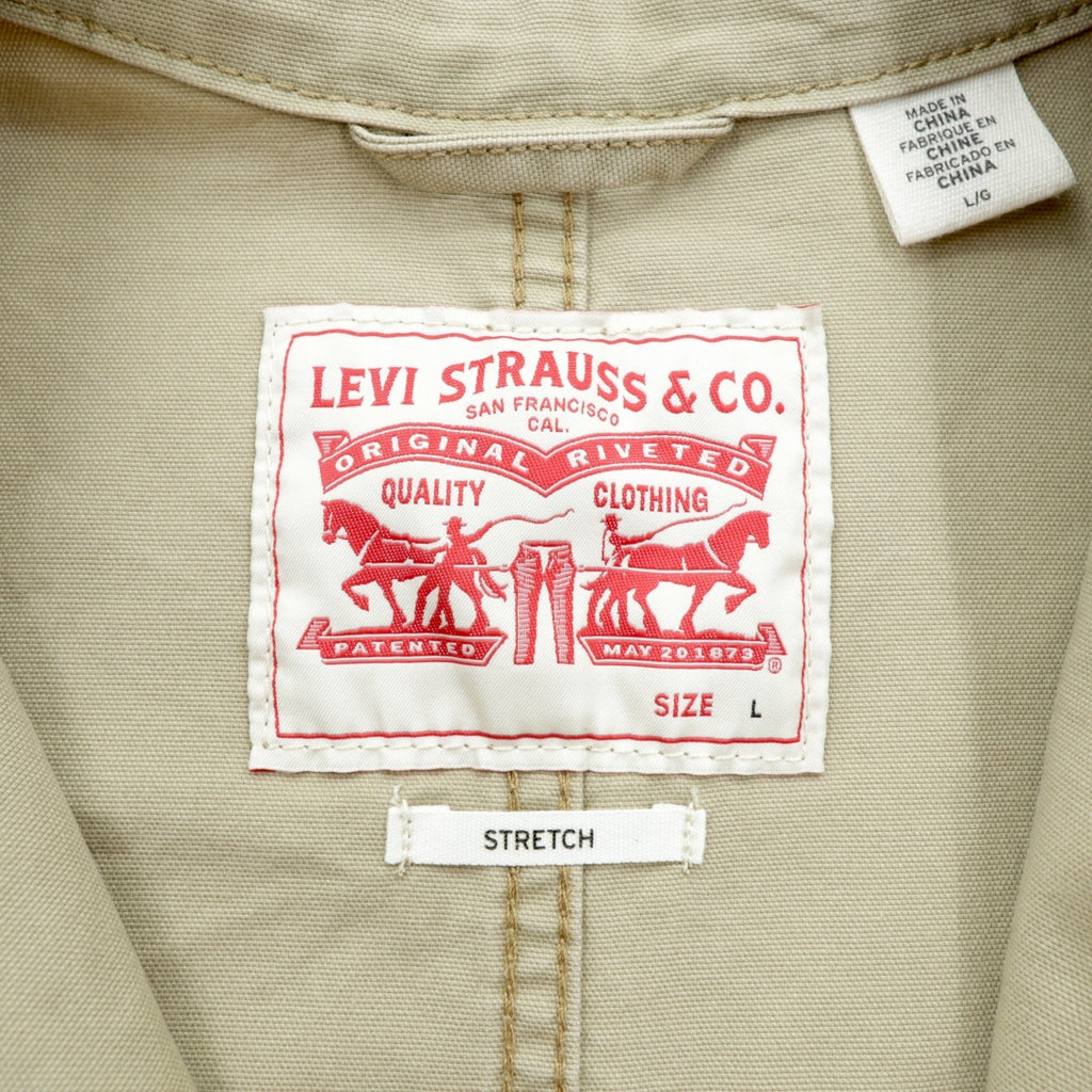 Levi's Engineer Coat Coverall L Beige Cotton Stretch 29655