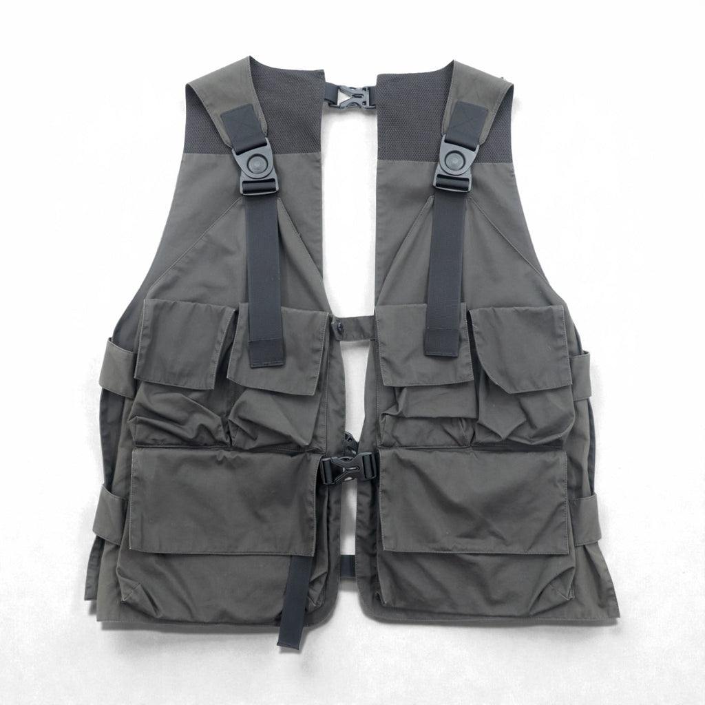 meanswhile Utility Vest, High Density Gabardine Split Free Gray, MW-JKT21108, Made in Japan