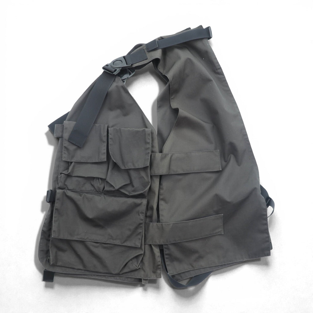meanswhile Utility Vest, High Density Gabardine Split Free Gray, MW-JKT21108, Made in Japan