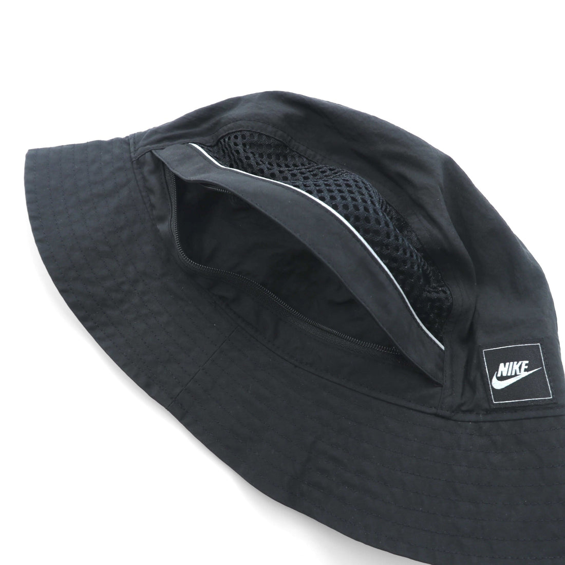 NIKE Bucket Hat with Mesh Pocket, Black Nylon Cap BV3363-010