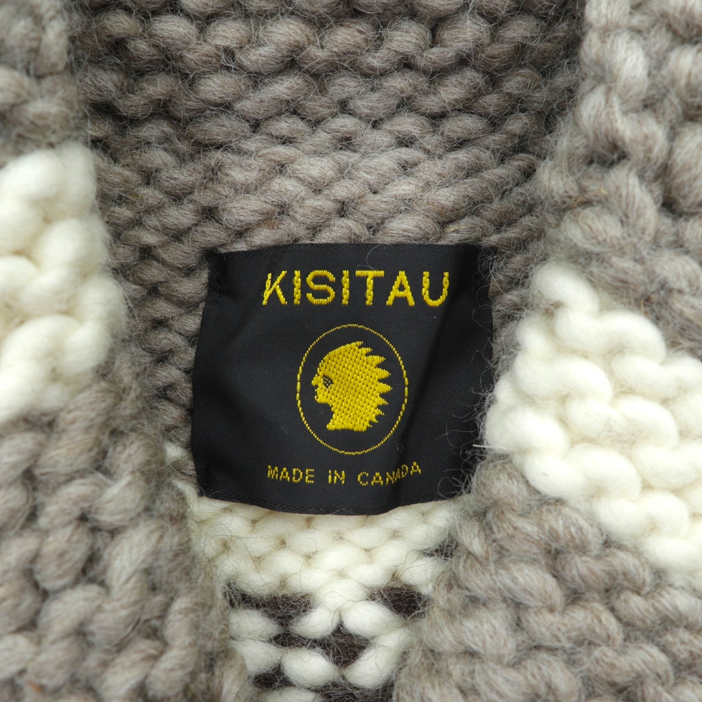 90s Canada Vintage Cowichan KISITAU カウチンセーター メープルウッドボタン ニット カーディガン L サンダーバード 90年代 カナダ製
