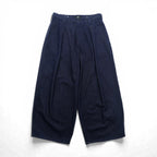 VU Select Denim Wide Knee Pants, Size L, Indigo, Tucked Pleats, Made in Japan (vu-a22-kb09)