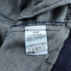 VU Select Denim Wide Knee Pants, Size L, Indigo, Tucked Pleats, Made in Japan (vu-a22-kb09)