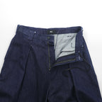 VU Select Denim Wide Knee Pants, Size L, Indigo, Tucked Pleats, Made in Japan (vu-a22-kb09)