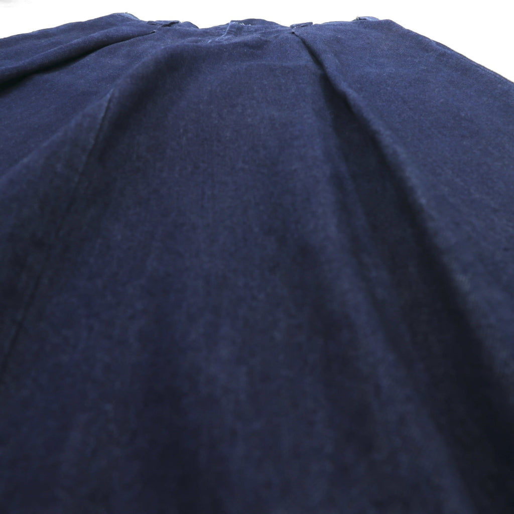 VU Select Denim Wide Knee Pants, Size L, Indigo, Tucked Pleats, Made in Japan (vu-a22-kb09)